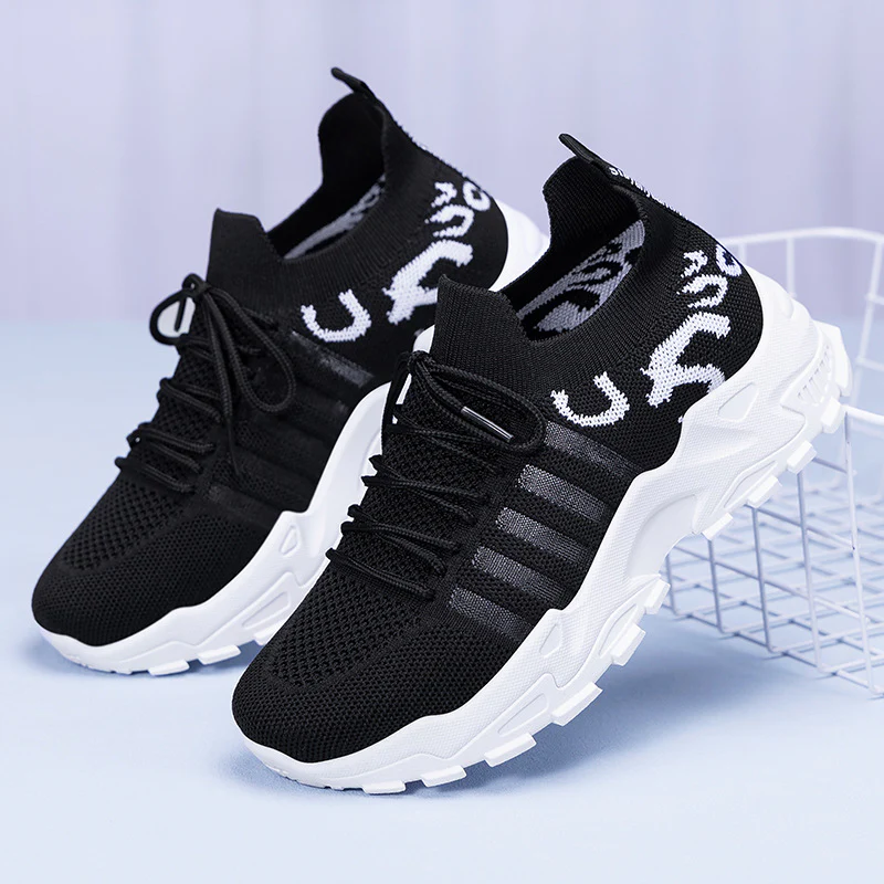 Women’s FlyStep Knit Sneakers – Leopard Print Lightweight Slip-On Shoes